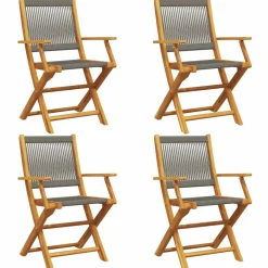 Maison Exclusive Tables Et Chaises De Jardin | - Chaises pliables d'extérieur lot de 8 et coussins bois d'acacia