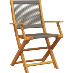 Maison Exclusive - Chaises pliables de jardin 4 pcs gris bois d'acacia massif Outlet