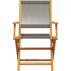 Maison Exclusive - Chaises pliables de jardin 4 pcs gris bois d'acacia massif Outlet
