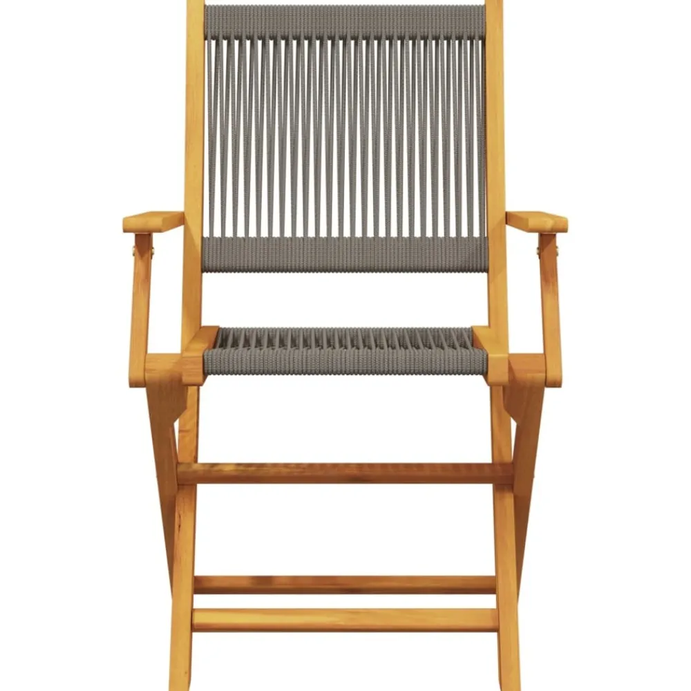 Maison Exclusive - Chaises pliables de jardin 4 pcs gris bois d'acacia massif Outlet