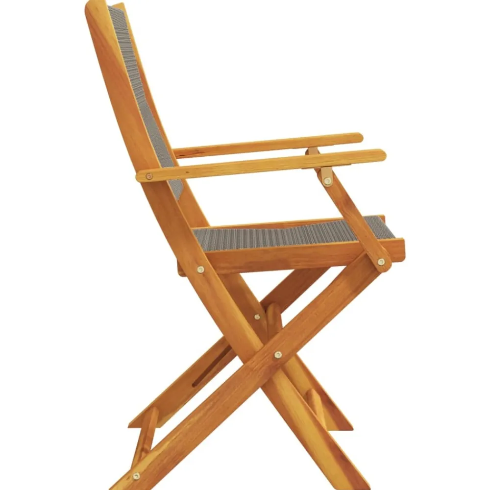 Maison Exclusive - Chaises pliables de jardin 4 pcs gris bois d'acacia massif Outlet