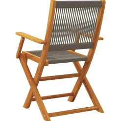 Maison Exclusive - Chaises pliables de jardin 4 pcs gris bois d'acacia massif Outlet