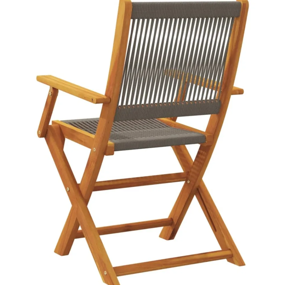 Maison Exclusive - Chaises pliables de jardin 4 pcs gris bois d'acacia massif Outlet