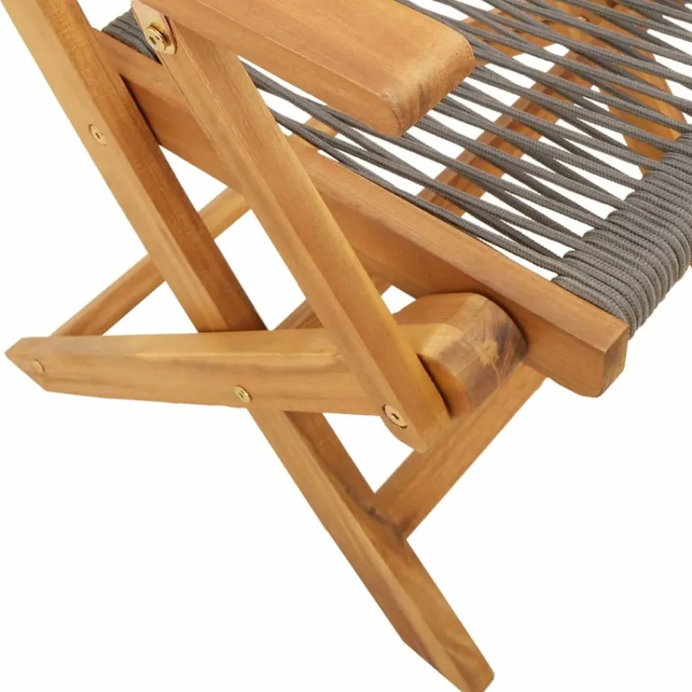 Maison Exclusive - Chaises pliables de jardin 4 pcs gris bois d'acacia massif Outlet