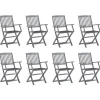 Maison Exclusive - Chaises pliables d'extérieur lot de 8 et coussins bois d'acacia Discount