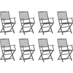 Maison Exclusive Tables Et Chaises De Jardin | - Chaises pliables d'extérieur lot de 2 et coussins bois d'acacia