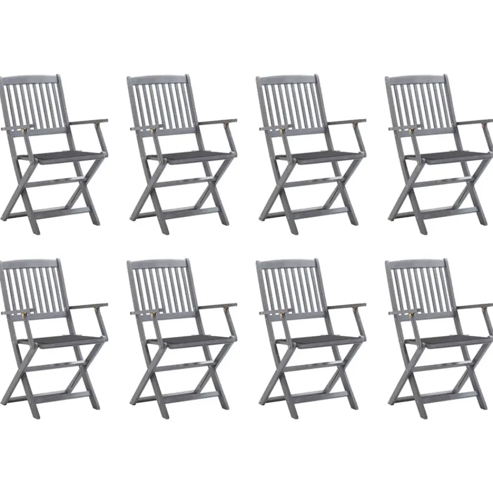 Maison Exclusive - Chaises pliables d'extérieur lot de 8 et coussins bois d'acacia Discount