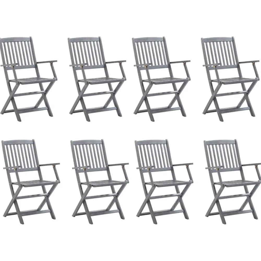 Maison Exclusive - Chaises pliables d'extérieur lot de 8 et coussins bois d'acacia Discount