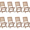 Maison Exclusive - Chaises pliables d'extérieur lot de 8 bois d'acacia solide Hot