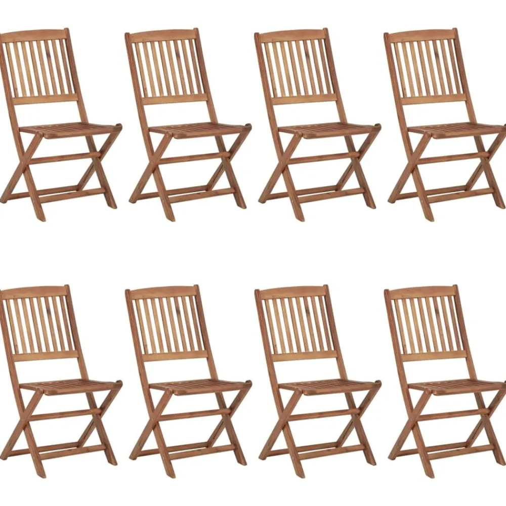 Maison Exclusive - Chaises pliables d'extérieur lot de 8 bois d'acacia solide Hot