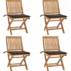 Maison Exclusive - Chaises pliables de jardin avec coussins lot de 4 teck solide Sale