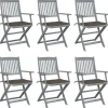 Maison Exclusive - Chaises pliables d'extérieur lot de 6 et coussins bois d'acacia Online