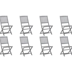 Maison Exclusive - Chaises pliables d'extérieur lot de 8 et coussins bois d'acacia Clearance