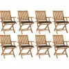 Maison Exclusive - Chaises pliables de jardin avec coussins lot de 8 teck solide Hot