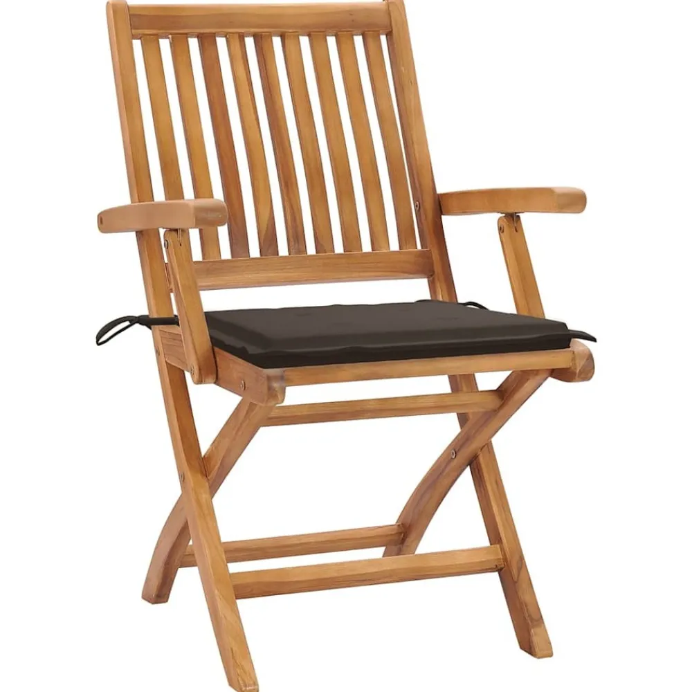 Maison Exclusive - Chaises pliables de jardin avec coussins lot de 8 teck solide Hot