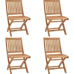 Maison Exclusive - Chaises pliables de jardin avec coussins lot de 4 teck solide Outlet