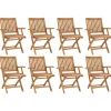 Maison Exclusive - Chaises pliables de jardin lot de 8 bois de teck solide Outlet