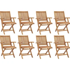 Maison Exclusive - Chaises pliables de jardin lot de 8 bois de teck solide Outlet