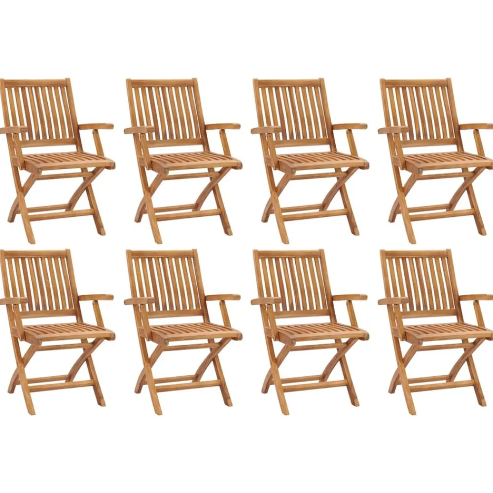 Maison Exclusive - Chaises pliables de jardin lot de 8 bois de teck solide Outlet