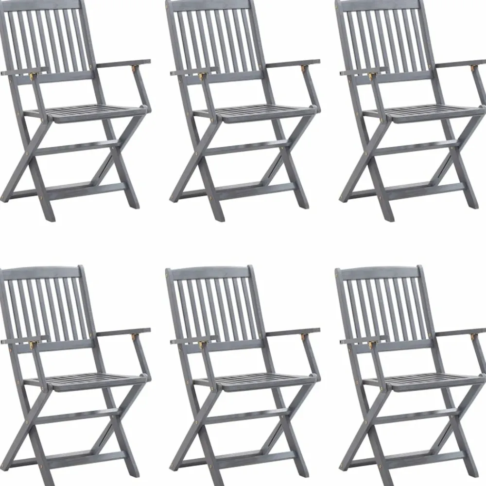 Maison Exclusive - Chaises pliables d'extérieur lot de 6 et coussins bois d'acacia