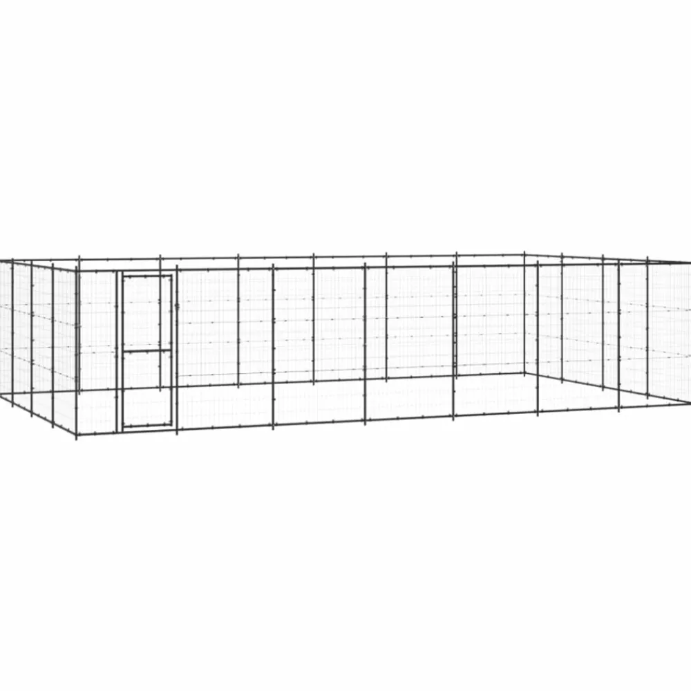 Maison Exclusive Niches, Paniers Et Transports | - Chenil d'extérieur pour chiens acier 33,88 m²