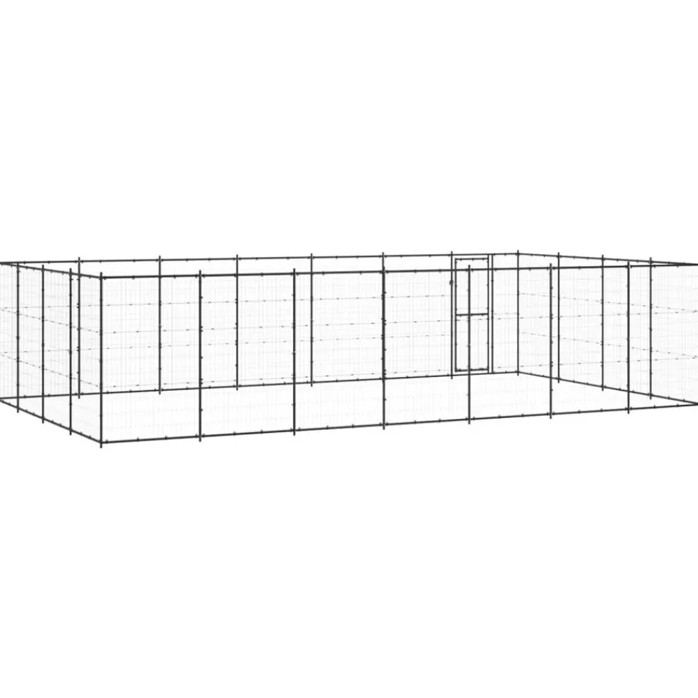 Maison Exclusive Niches, Paniers Et Transports | - Chenil d'extérieur pour chiens acier 33,88 m²