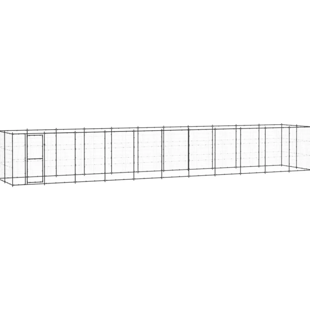Maison Exclusive Niches, Paniers Et Transports | - Chenil d'extérieur pour chiens acier 26,62 m²