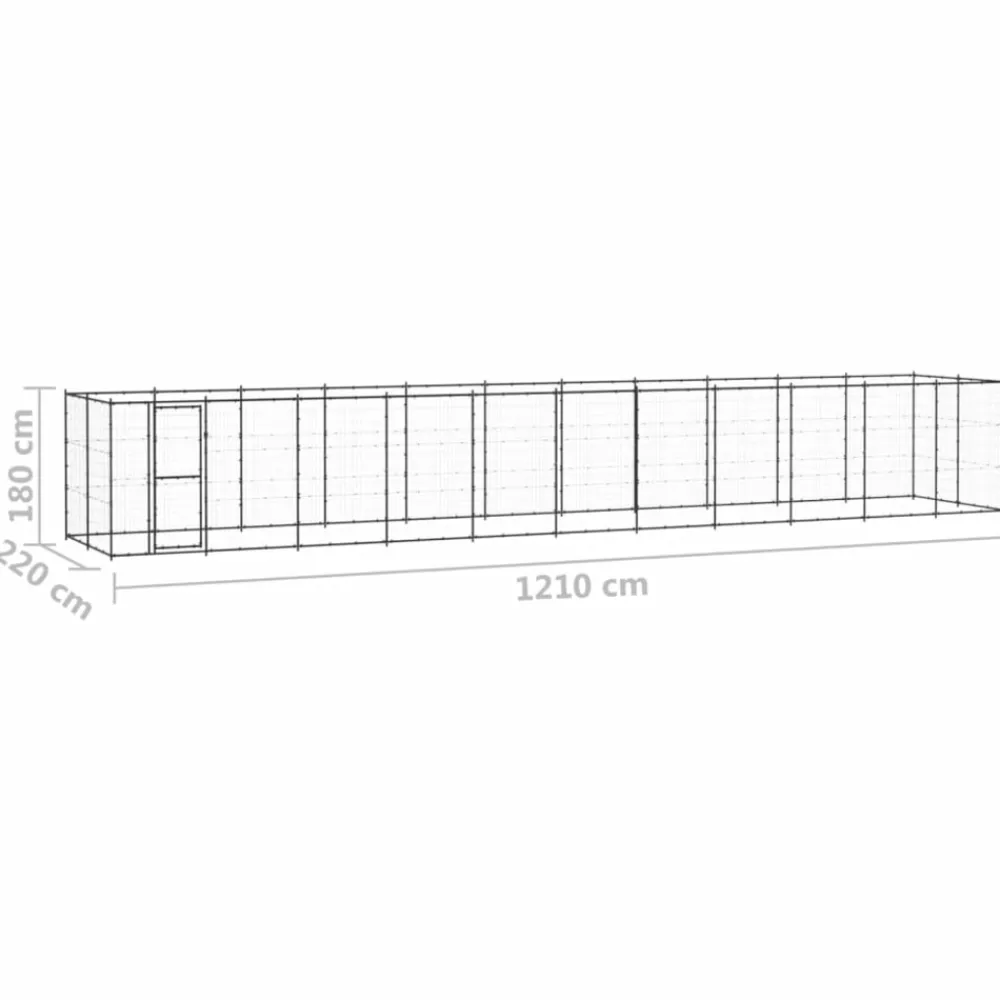 Maison Exclusive Niches, Paniers Et Transports | - Chenil d'extérieur pour chiens acier 26,62 m²