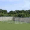 Maison Exclusive Niches, Paniers Et Transports | - Chenil d'extérieur pour chiens argenté 6x14x2 m acier galvanisé