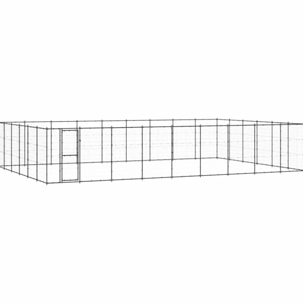 Maison Exclusive - Chenil d'extérieur pour chiens acier 65,34 m² Outlet