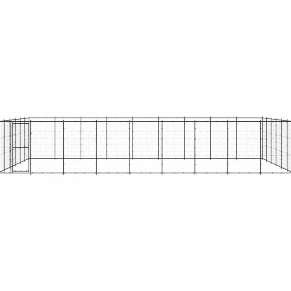 Maison Exclusive - Chenil d'extérieur pour chiens acier 65,34 m² Outlet