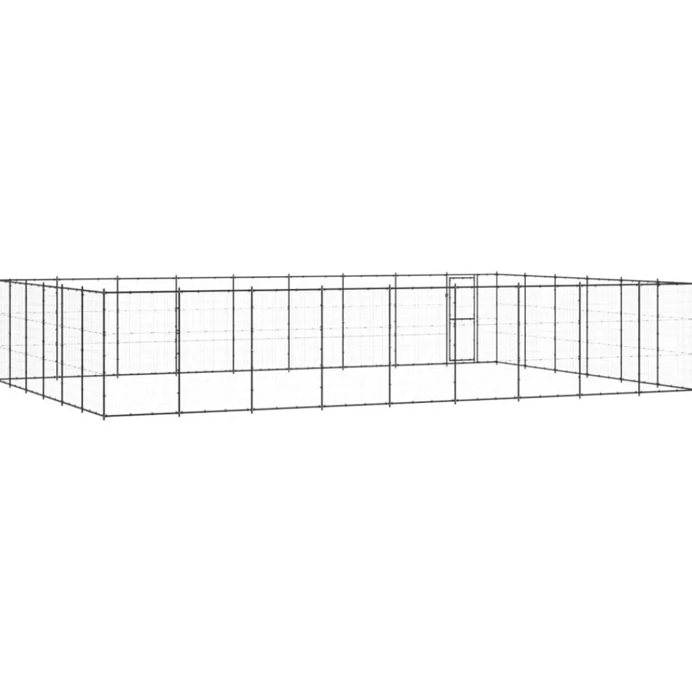 Maison Exclusive - Chenil d'extérieur pour chiens acier 65,34 m² Outlet