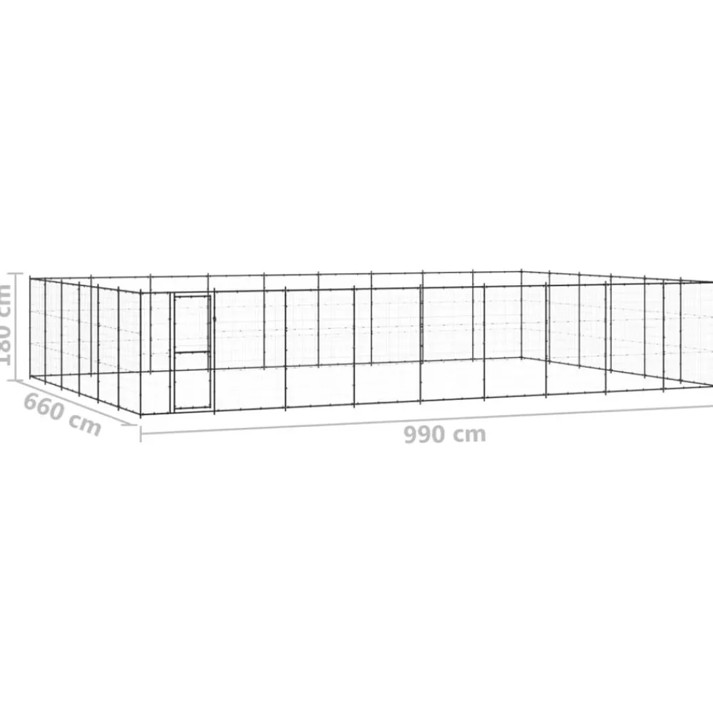 Maison Exclusive - Chenil d'extérieur pour chiens acier 65,34 m² Outlet