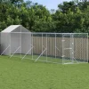 Maison Exclusive Niches, Paniers Et Transports | - Chenil d'extérieur pour chiens avec toit argenté 2x10x2,5 m