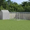 Maison Exclusive Niches, Paniers Et Transports | - Chenil d'extérieur pour chiens avec toit argenté 6x6x2,5 m