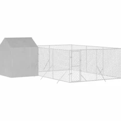 Maison Exclusive Niches, Paniers Et Transports | - Chenil d'extérieur pour chiens avec toit argenté 6x6x2,5 m