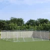 Maison Exclusive Niches, Paniers Et Transports | - Chenil d'extérieur pour chiens argenté 8x8x2 m acier galvanisé