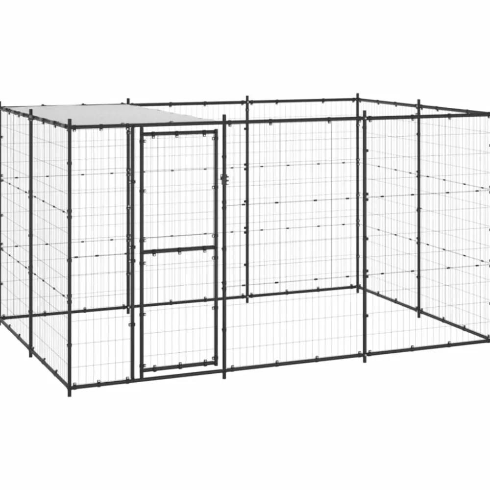 Maison Exclusive - Chenil extérieur acier avec toit 7,26 m² Outlet