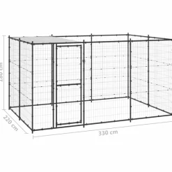 Maison Exclusive - Chenil extérieur acier avec toit 7,26 m² Outlet