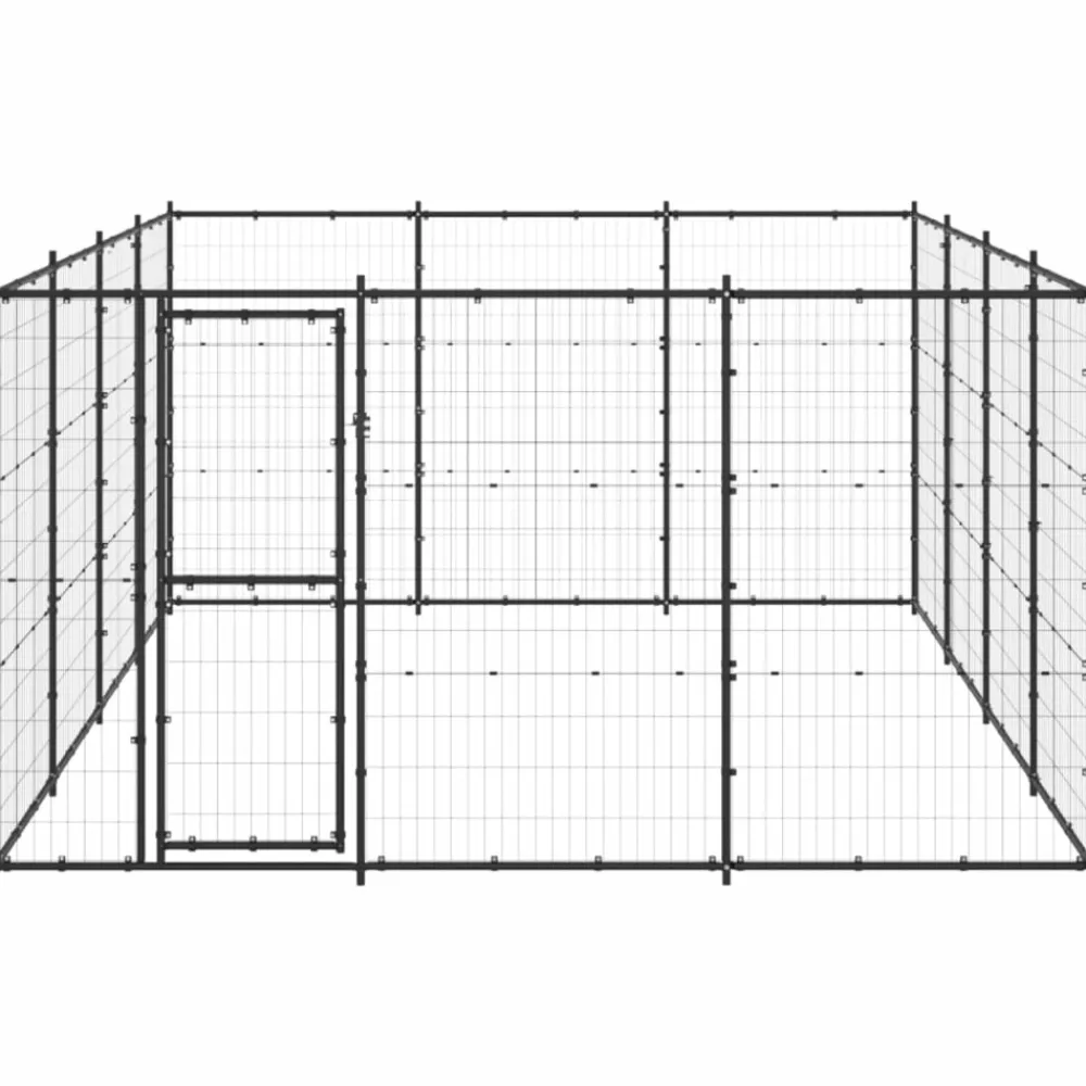 Maison Exclusive Niches, Paniers Et Transports | - Chenil extérieur acier 14,52 m²