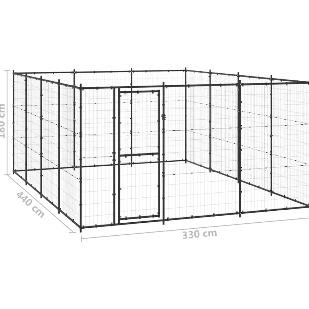 Maison Exclusive Niches, Paniers Et Transports | - Chenil extérieur acier 14,52 m²