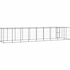 Maison Exclusive Niches, Paniers Et Transports | - Chenil extérieur acier avec toit 21,78 m²