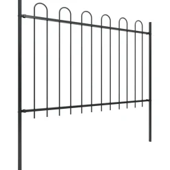 Maison Exclusive - Clôture de jardin avec arceau en acier 537 x 120 cm noir Discount