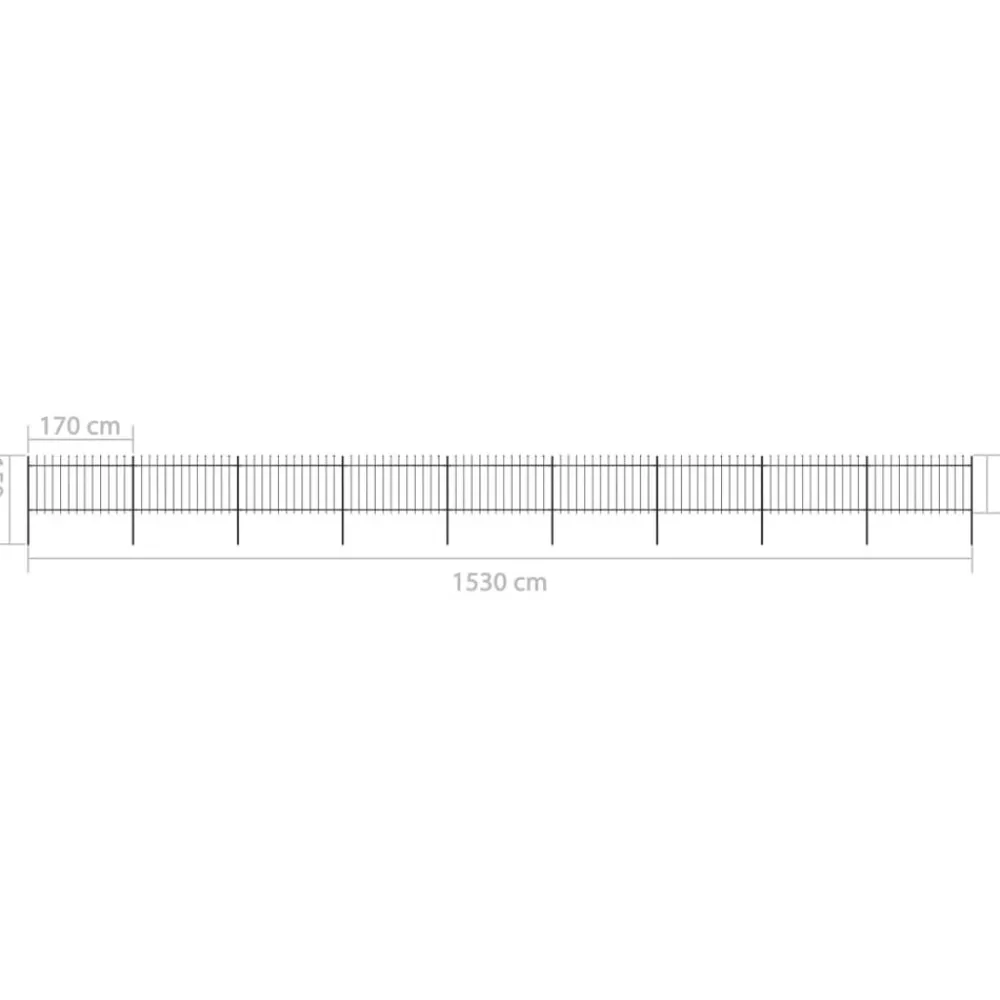 Maison Exclusive - Clôture de jardin avec dessus en forme de lance en acier 1603,5 x 100 cm noir Outlet