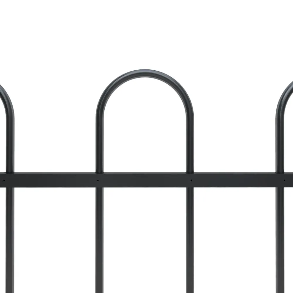 Maison Exclusive Brise-Vues, Bordures Et Dallages | - Clôture de jardin avec dessus en forme de lance en acier 1248 x 80 cm noir