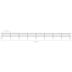 Maison Exclusive Brise-Vues, Bordures Et Dallages | - Clôture de jardin avec dessus en forme de lance en acier 1248 x 80 cm noir