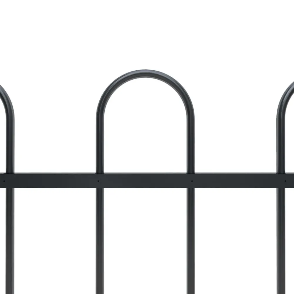 Maison Exclusive - Clôture de jardin avec arceau en acier 892,5 x 80 cm noir Outlet