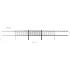 Maison Exclusive - Clôture de jardin avec arceau en acier 892,5 x 80 cm noir Outlet