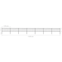 Maison Exclusive - Clôture de jardin avec arceau en acier 1248 x 80 cm noir Best
