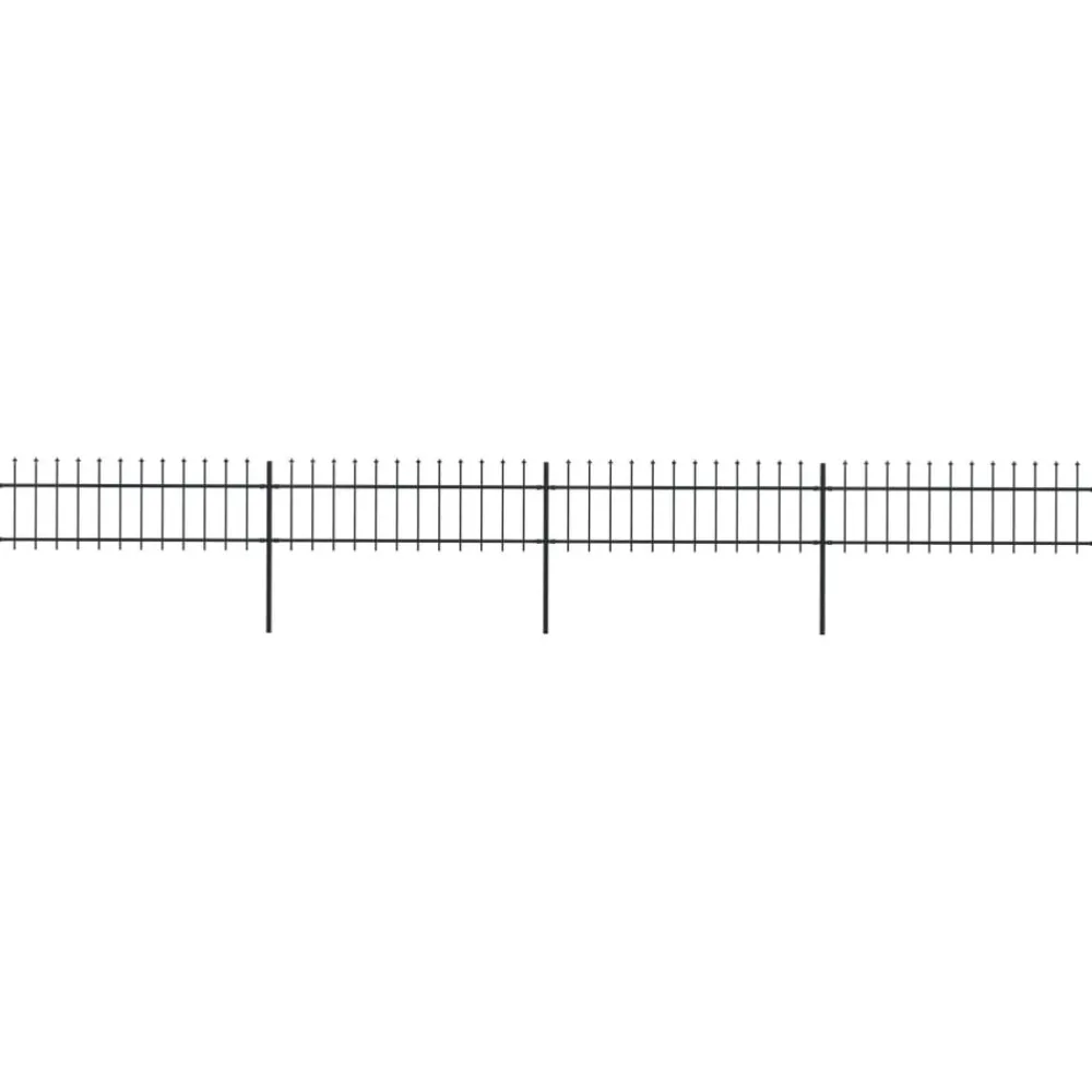 Maison Exclusive - Clôture de jardin avec dessus en forme de lance en acier 714,5 x 60 cm noir Outlet